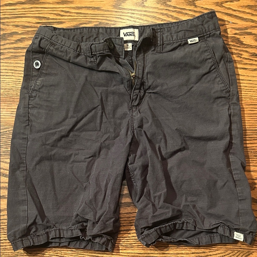 Vans Boys 16 Charcoal Flat Front Shorts